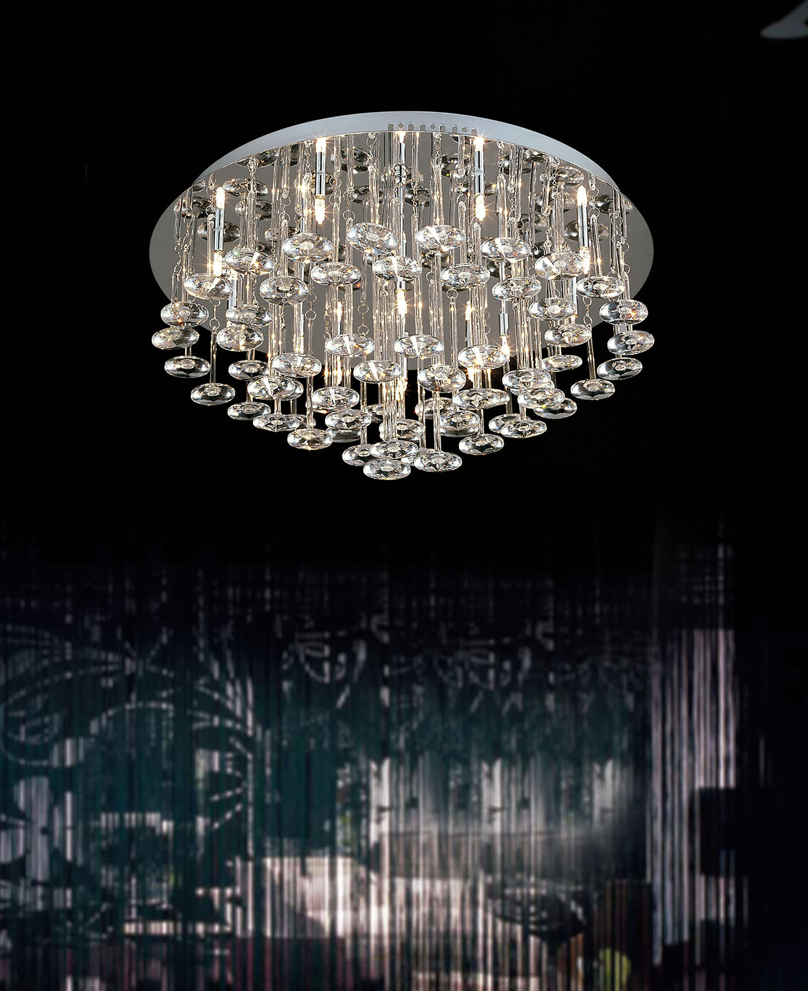 Nico Crystal Ceiling Lights Diyas Multiple Crystal Pendants Nico Crystal Ceiling Lights Diyas Multiple Crystal Pendants